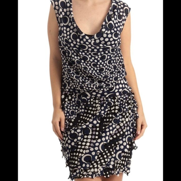 Diane Von Furstenberg DVF 100% Silk Draped Printed Persia Mini Dress Size 4 - Picture 3 of 8